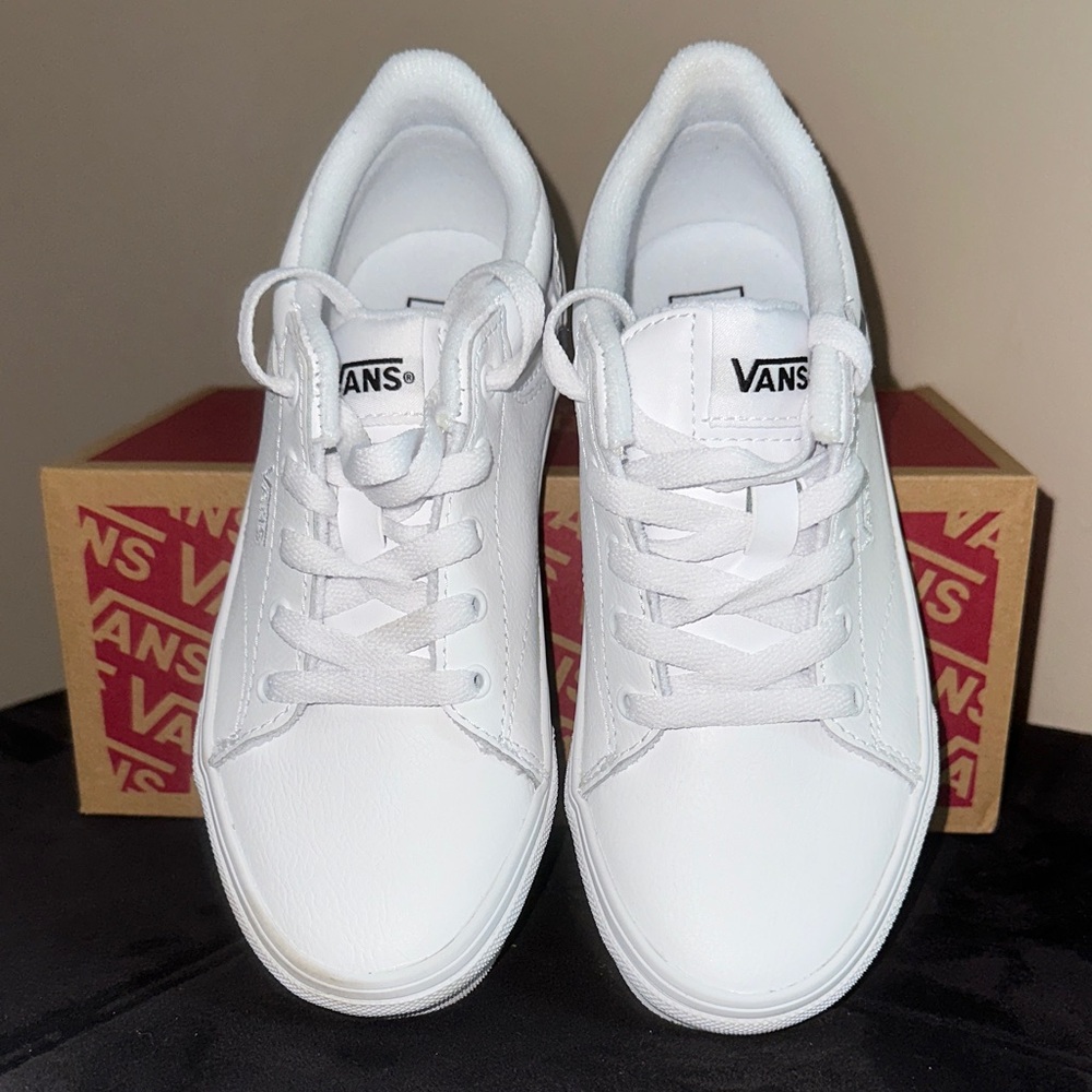 Vans All-White Seldan Leather Sneakers
